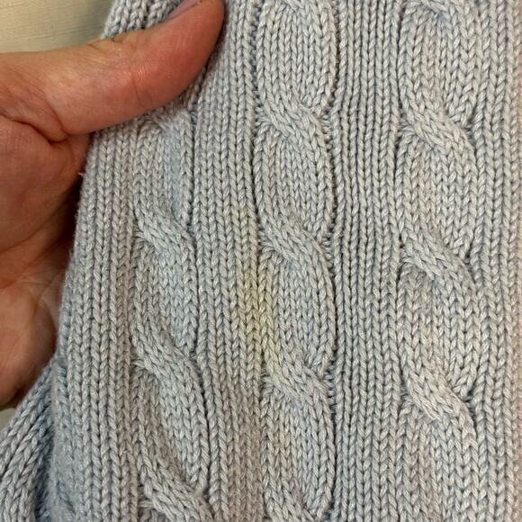 BRANDY MELVILLE V-neck Cable Knit Cardigan Lt Blue Size M Preppy Capsule Classic - Picture 8 of 11